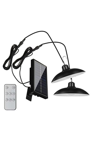 FOXMAG24 Set 2 lămpi solare, bec LED 200W, panou solar, telecomandă, senzor c...