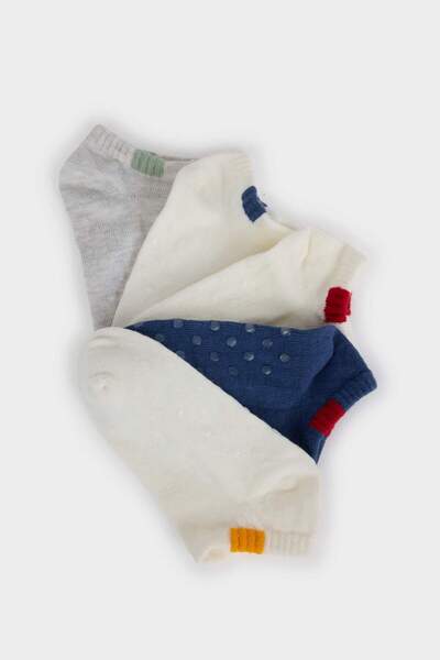 DeFacto Baby Boy Anti-Slip Sole 5-Piece Cotton Booties Socks F6715A5Ns