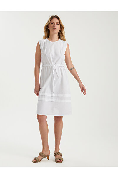 BGN workshop BİSİKLET YAKA PLİ DETAYLI KOTON ELBİSE