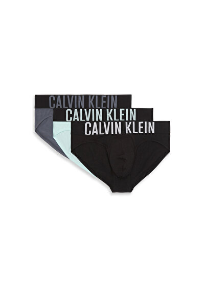 Calvin Klein Men Black/Aerial/Turbulence Cotton Pack of 3 Hip Brief