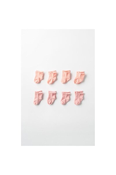 lilico Baby Girl 8-Piece Newborn Pink Salmon Socks