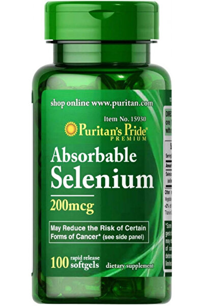Puritan's Pride كبسولات السيلينيوم القابلة للامتصاص (200 ميكروجرام) - 100 كبسولة هلامية