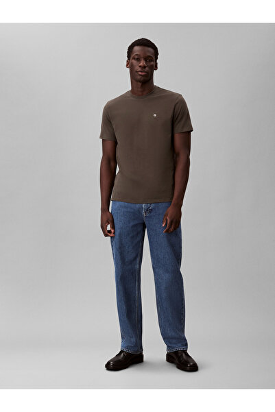 Calvin Klein Men Gray Classic Monogram Crew Neck T-Shirt