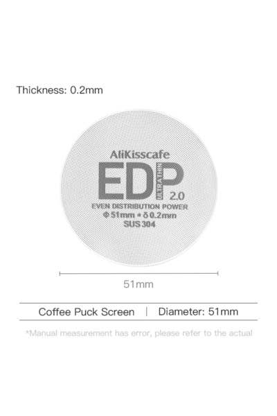 Choice8 51mm Screen 1Pcs Alikisscafe Espresso Puck Screen 0.2mm Thickness 51m...
