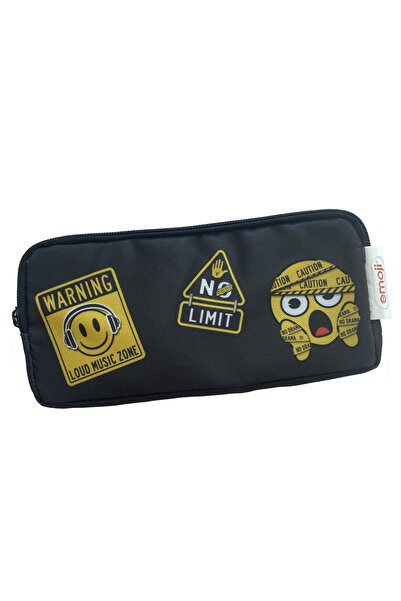 PIGNA HUSA PIZOR DREPTANGULARĂ CU 3 FERMOARE, NEGRU, EMOJI