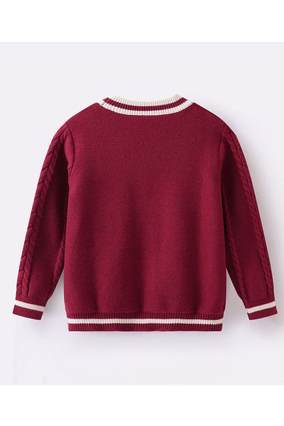 SAPS Front Open Sweater - Red