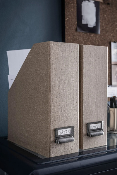 Binbirreyon 2-Piece Magazine File Magazine Holder with Metal Label Holder Df034