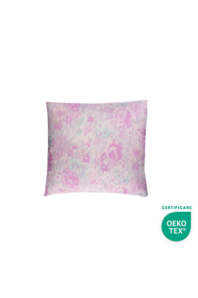 happynest Perna Mica HappyNest, inflorata, lila, din 30% puf de gasca, 40x40 cm