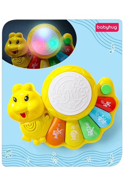 Babyhug بيانو الطبلة الموسيقية كاتربيلر من ليرن آند بلاي، 3 سنوات فأكثر، 23 ×...