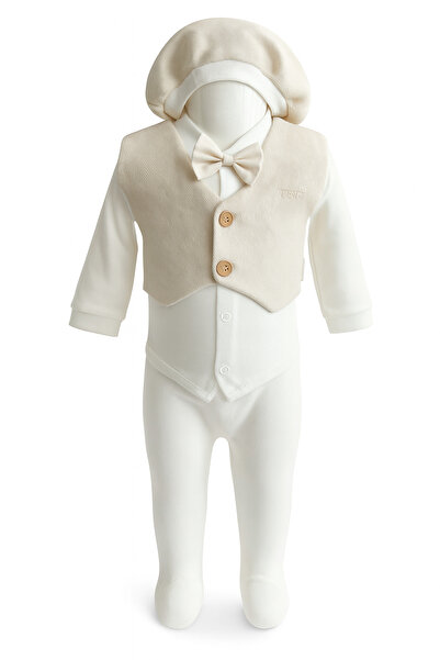 mini mia Erkek Bebek Krem-Kahve Düğün & Mevlüt Takımı 5’li