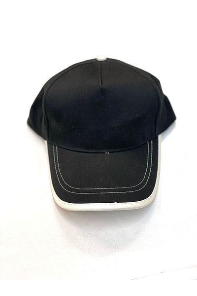 Dark Unisex Black Cap with White Detail – Urban & Casual Style - Adjustable Size