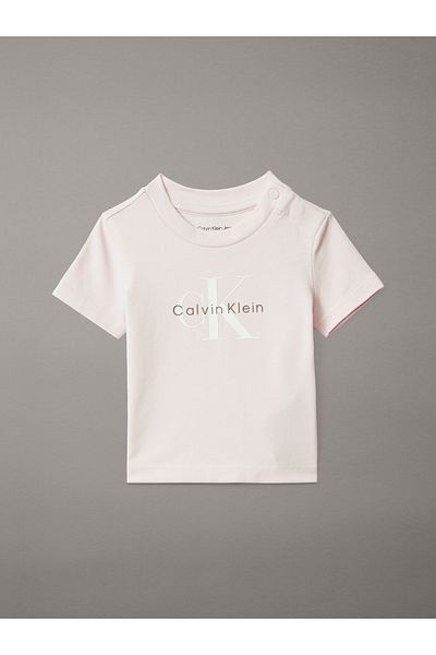 Calvin Klein Calvin Klein Newborn Pink Ice Monogram Crew Neck T-Shirt