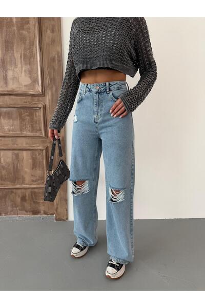 XBELLA DENİM Blugi largi pentru femei, cu talie înaltă, cu talie largă