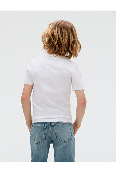 Calvin Klein Kids Bright White Chest Insert Logo Crew Neck T-Shirt