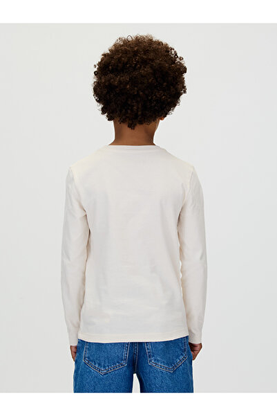 Calvin Klein Boys Whitecap Gray Long Sleeve Crew Neck Pocket T-Shirt