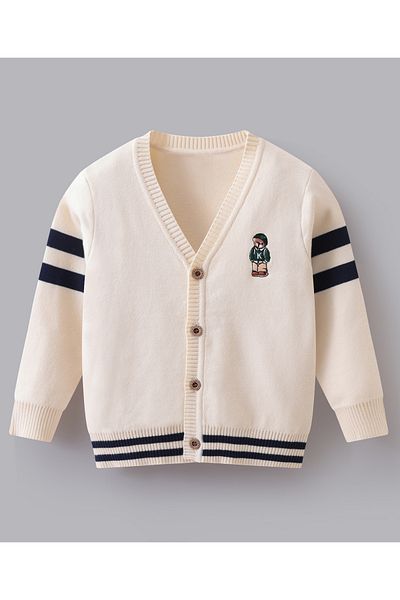 SAPS Front Open Sweater - Beige
