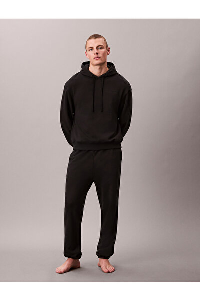 Calvin Klein Men Black Cotton Terry Blend Lounge Joggers