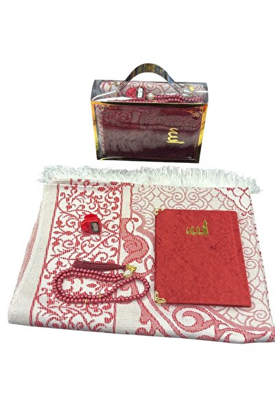Zey-Al Gift Umrah Set with Special Bag, Sholihin Prayer Rug, Velvet Yasin, Pearl Prayer Beads and Dhikr Matik