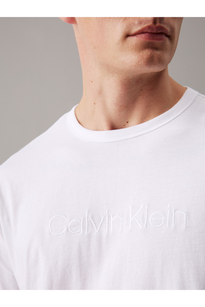 Calvin Klein Men Classic White Long Sleeve Crew Neck Cotton Pyjama Top