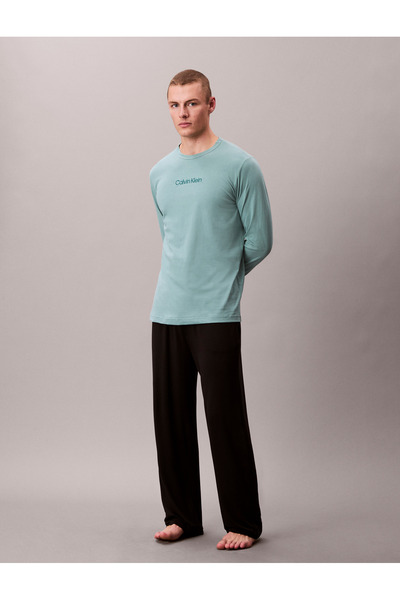 Calvin Klein Men Trellis Long Sleeve Crew Neck Cotton Pyjama Top