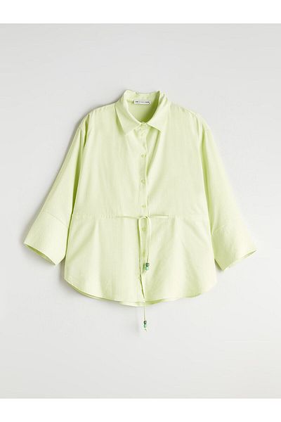 LC Waikiki New Season Tie-Up Rope Detailed Oversize Women's Shirt