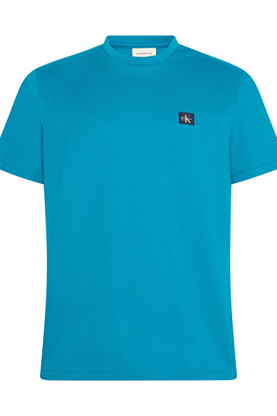 Calvin Klein تي شيرت جيرسي قطني أزرق للرجال من كالفن كلاين، مقاس 30S