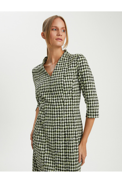 BGN workshop VISKON KARISIM V-YAKA DESENLI ORME ELBISE