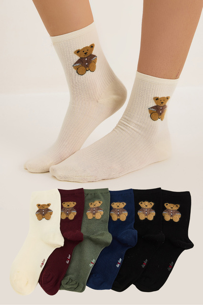 SHADE Unisex Premium Kalite Teddy Bear 'lı Çorap Seti