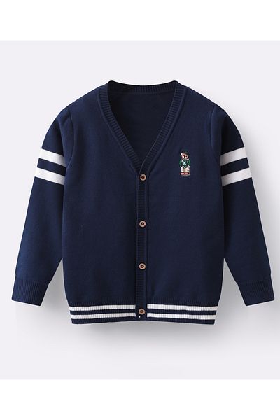 SAPS Front Open Sweater - Navy