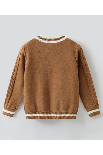SAPS Front Open Sweaters - Brown