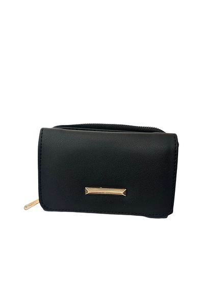 Sh Poly Women's Black Multi-Compartment Wallet