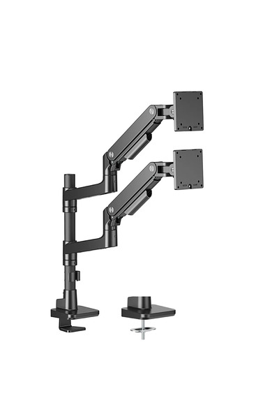 Skilltech SH81 C024P Pole-Mounted Heavy-Duty Gas Spring Dual Monitor Arm 17–49", VESA 100x100, 20kg Black