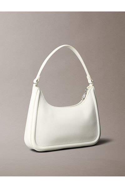 Calvin Klein Calvin Klein Women Lily White Bold Embossed Monogram Logo Shoulder Bag