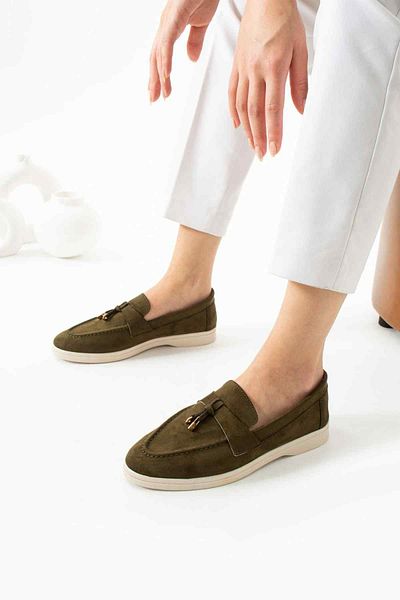 TubiBella Khaki Colored Suede Loafer