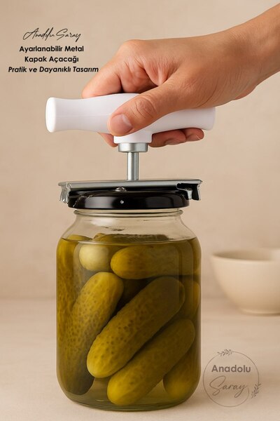 Anadolu Saray Ayarlanabilir Metal Kapak Kışlık Kavanoz Açacağı – Pratik ve Dayanıklı Tasarım Konserve Şişe Açma Ap