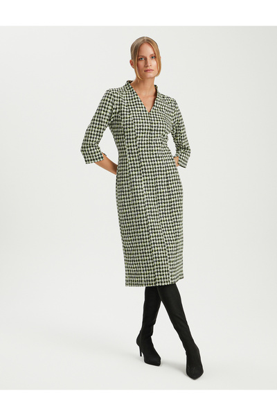 BGN workshop VISKON KARISIM V-YAKA DESENLI ORME ELBISE