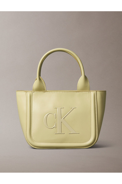 Calvin Klein Calvin Klein Women Mint Tea Embossed Monogram Logo Bold Small Tote Bag