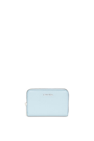 Calvin Klein Women Blue Foil Logo Square Medium Zip Wallet