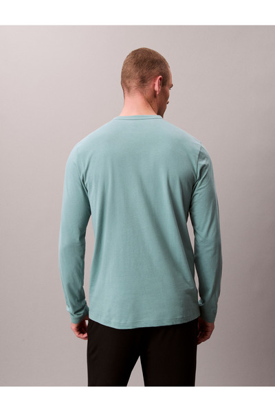 Calvin Klein Men Trellis Long Sleeve Crew Neck Cotton Pyjama Top