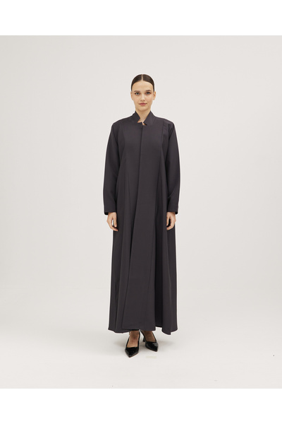 SOROSE SA Verani Plain Crepe Cloche Abaya with Wrap Design and Long Collar