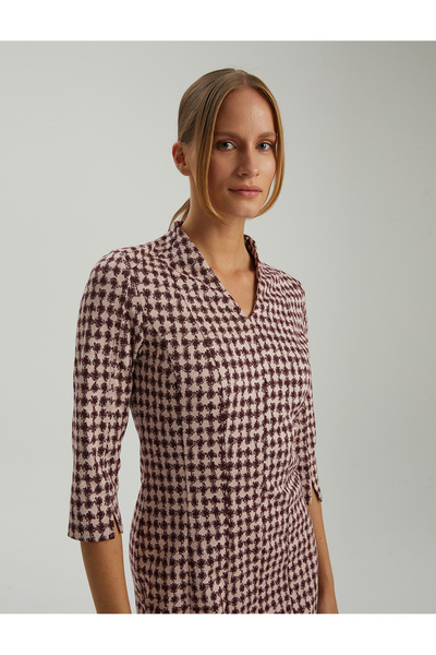 BGN workshop VISKON KARISIM V-YAKA DESENLI ORME ELBISE