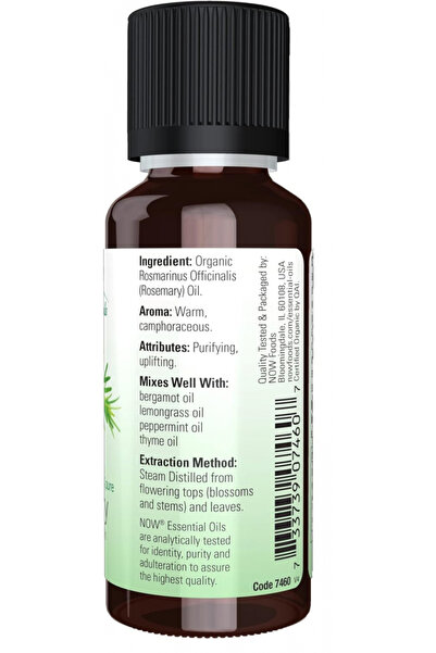 Now Solutions زيوت عطرية عضوية من ناو، إكليل الجبل، 30 مل (1 أونصة سائلة)