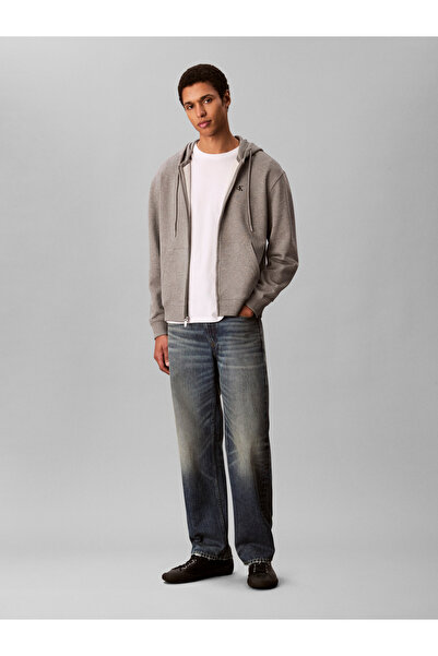 Calvin Klein Men Sycamore Terry Monogram Zip Up Hoodie