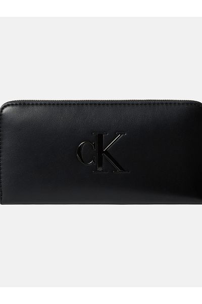 Calvin Klein Women Black Bold Long Zip Around Wallet