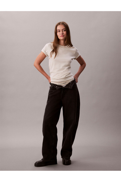 Calvin Klein Calvin Klein Women Beige Monogram Archive Jersey Crew Neck Tee