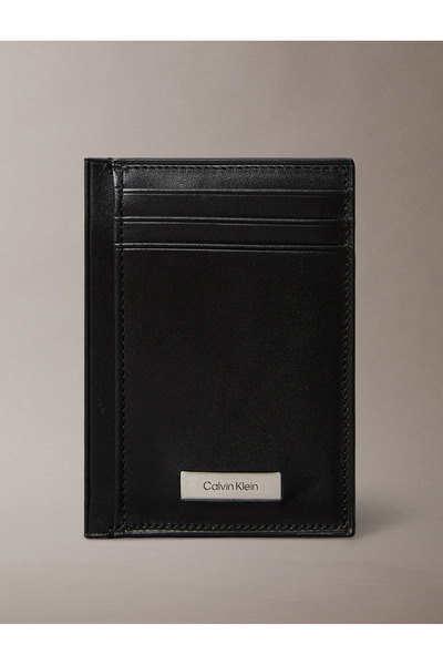 Calvin Klein Men Black Plaque Card Holder