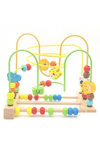 SDX Market Labirint Montessori cu bile și animale din pădure cu abac