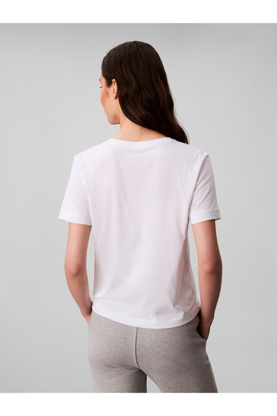 Calvin Klein Women Black/Bright White Pack of 2 Logo V-Neck T-Shirt