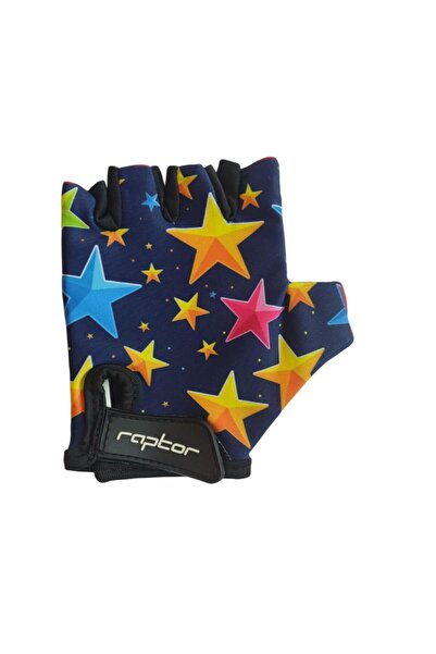 SARİSSA BİSİKLET قفازات Raptor للأطفال بأصابع قصيرة، قفازات ركوب الدراجات للأطفال، جل السيليكون، نمط نجمة، مقاس M