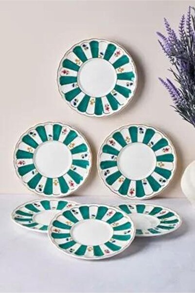 Perotti Balat Porcelain Tea Plate 6 Li Tkebt Green